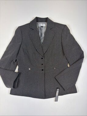 TAHARI ARTHUR S LEVINE GRAY BLAZER CAREER JACKET WOMENS SIZE 8P